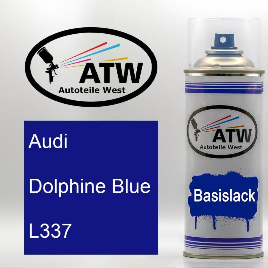 Audi, Dolphine Blue, L337: 400ml Sprühdose, von ATW Autoteile West.